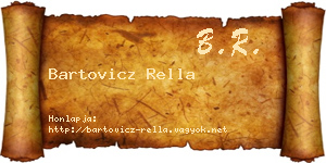 Bartovicz Rella névjegykártya